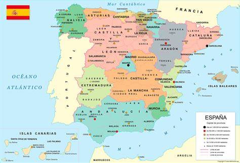 Mapa de España con la ubicación de los Centros Asociados de la UNED