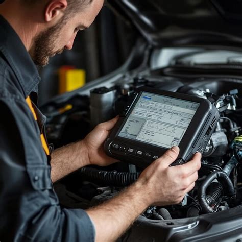 Imagen de un mecánico utilizando un escáner OBD-II en un coche