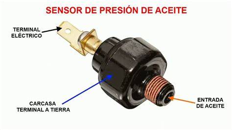 Detalle de un sensor de presión de aceite