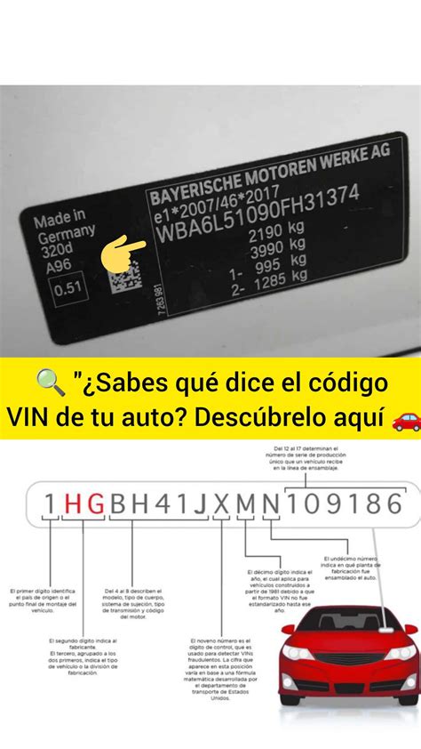 Número VIN visible en el tablero a través del parabrisas