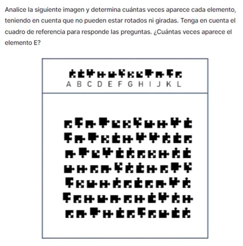 Diagrama mostrando las diferentes aptitudes evaluadas en un test psicotécnico