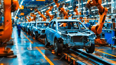 Fábrica de automóviles moderna con robots