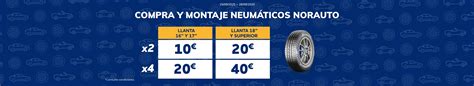 Comparativa de precios de neumáticos en Norauto