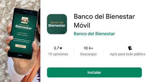 Captura de pantalla de la aplicación móvil del Banco del Bienestar