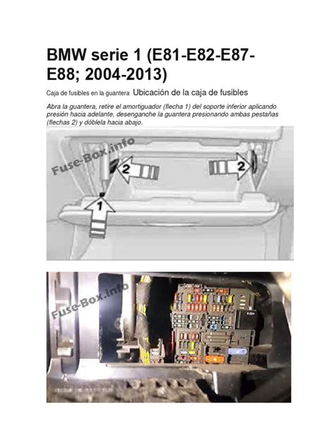 Ubicación de la caja de fusibles en BMW Serie 1 E81