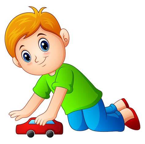 niño jugando con coche todoterreno azul