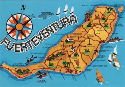 Mapa de Fuerteventura con puntos de interés