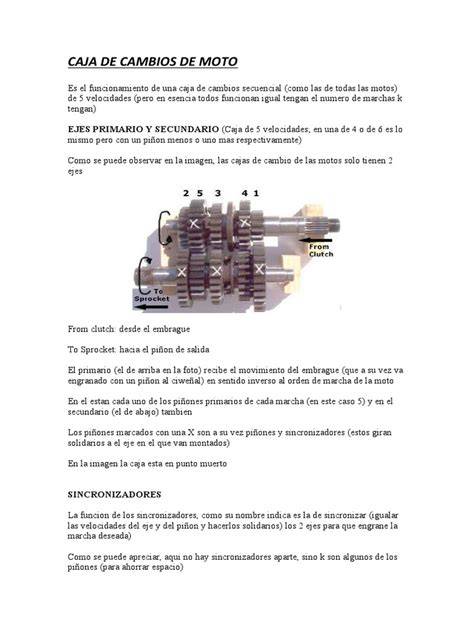 Diagrama de una caja de cambios de motocicleta