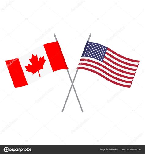 Bandera de Canadá y Estados Unidos