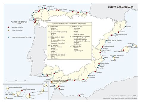 Mapa de las Capitanías Marítimas en España