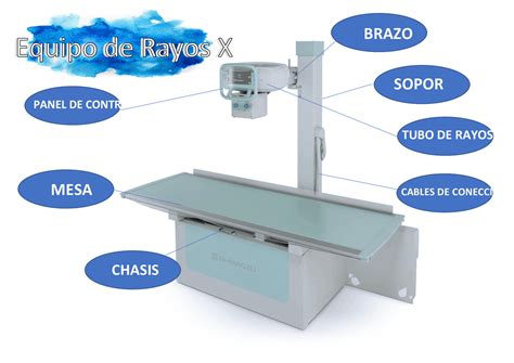 Diagrama de un chasis radiográfico con sus componentes