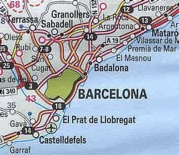 Mapa de Barcelona con la ubicación de la Avenida Pedralbes