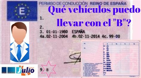 Diagrama de diferentes tipos de vehículos que se pueden conducir con el permiso B