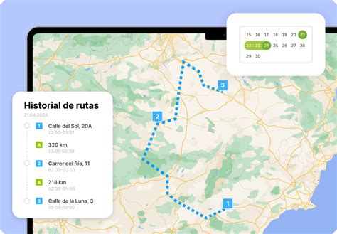 Mapa mostrando la ruta de un vehículo rastreado por GPS