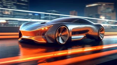 Ilustración conceptual de un coche futurista con escudos de energía y sensores biométricos