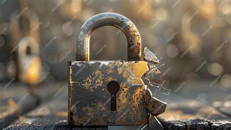 Un candado roto y unas llaves tiradas en el suelo