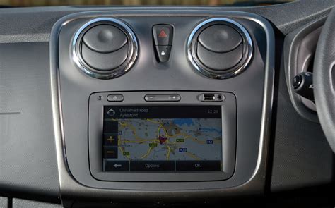 Dacia Sandero dashboard with hidden menu access point