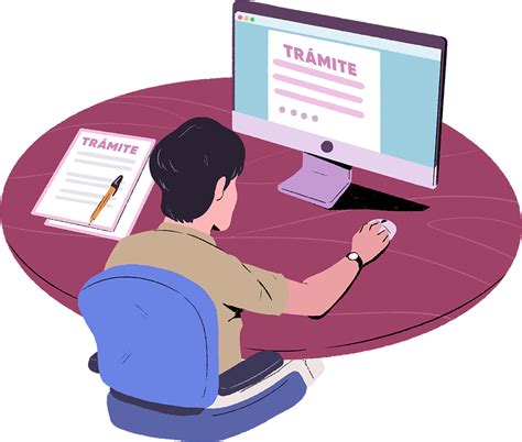 Persona realizando trámites en línea