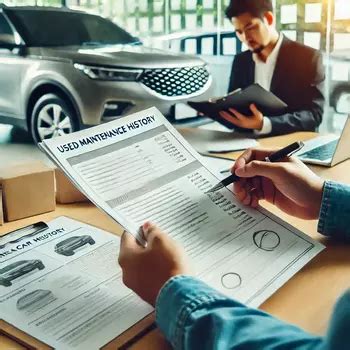 Persona revisando el historial de un coche