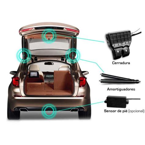 Diagrama mostrando las partes de un maletero de coche y la colocación de una alfombrilla