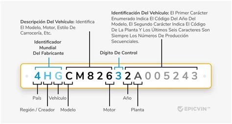 Diagrama explicativo del VIN de una motocicleta