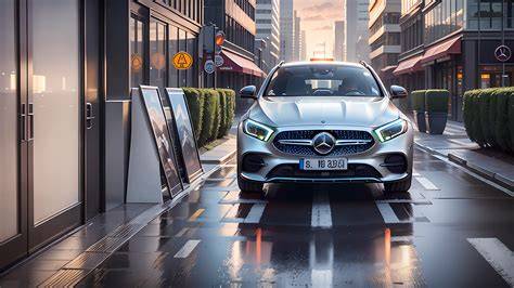 Un Mercedes-Benz GLC 250 de color plateado circulando por una carretera escénica