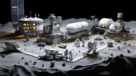 Representación artística de una base lunar