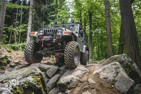 Un vehículo todoterreno escalando una pendiente rocosa