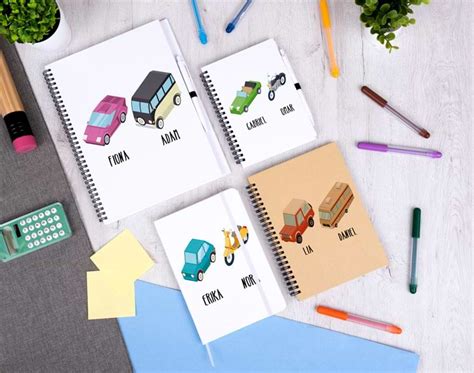 Cuaderno personalizado con temática de coches