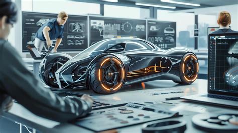 Ingeniero trabajando en un coche moderno