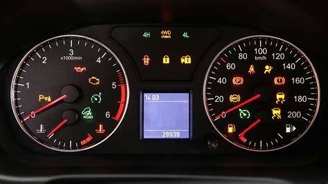 Panel de instrumentos de un Kia Sportage con luces de advertencia encendidas