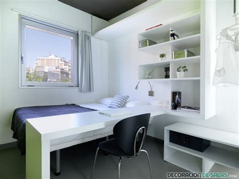 Habitación de estudiante moderna y luminosa