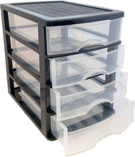 Cajonera de plástico organizada con herramientas pequeñas