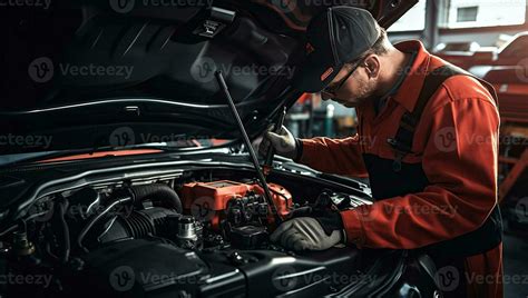 Mecánico trabajando en la transmisión de un coche