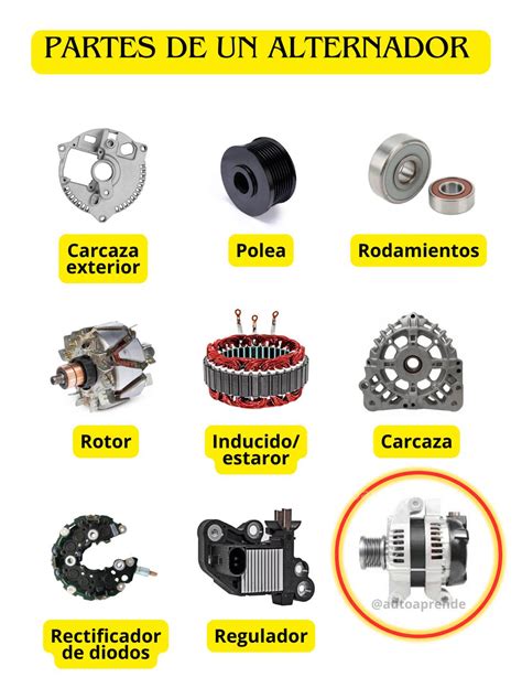 Partes internas de un alternador