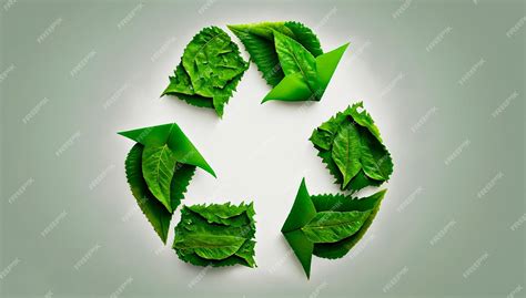 símbolo de reciclaje y hoja verde