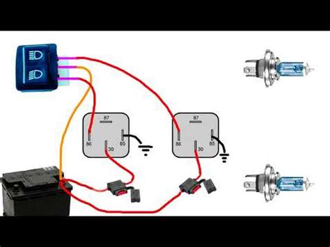 Diagrama de instalación de faro de coche