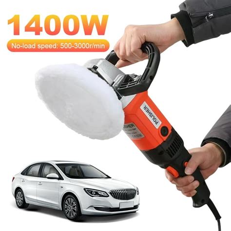 Automóvil siendo pulido con una máquina pulidora