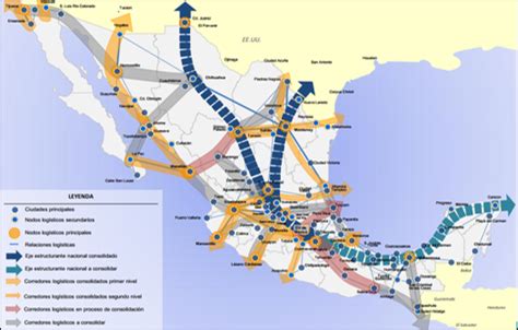 Mapa de corredores logísticos con estaciones de carga para camiones