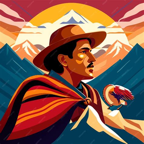 Paisaje andino con silueta de mina