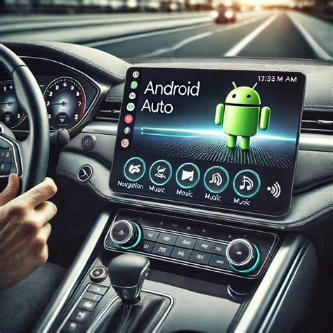 Interfaz de Android Auto en pantalla de coche