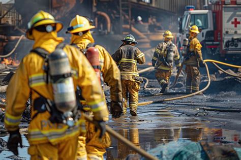 Bomberos trabajando en la escena de un incendio