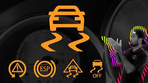 Icono de control de estabilidad en el tablero de un coche