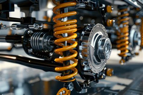 Primer plano de un componente de suspensión de un automóvil